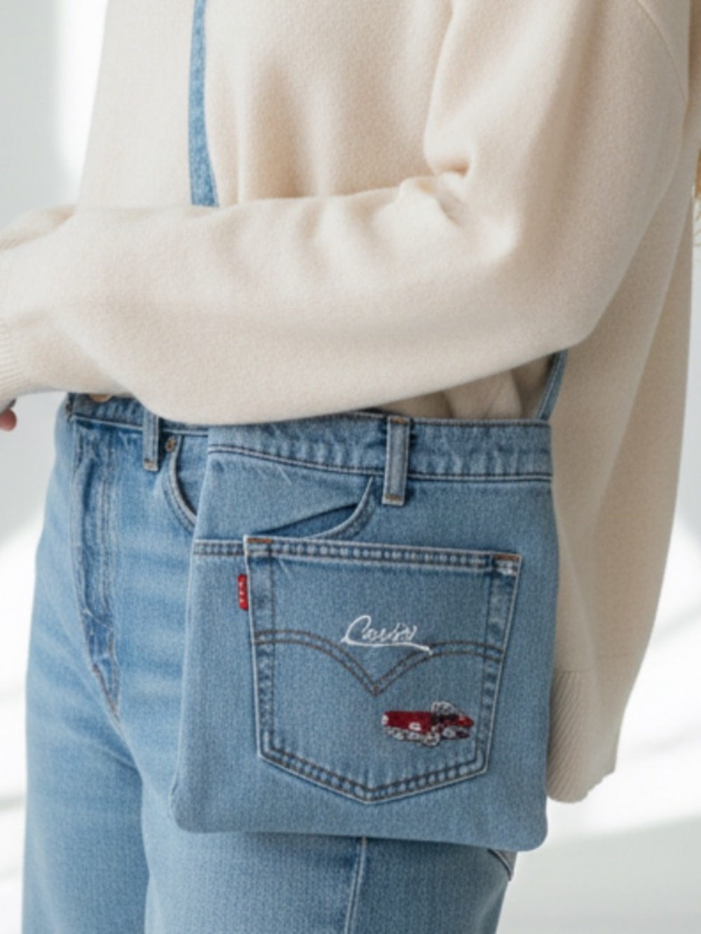 NWT- Cross-body purse made from Levi’s